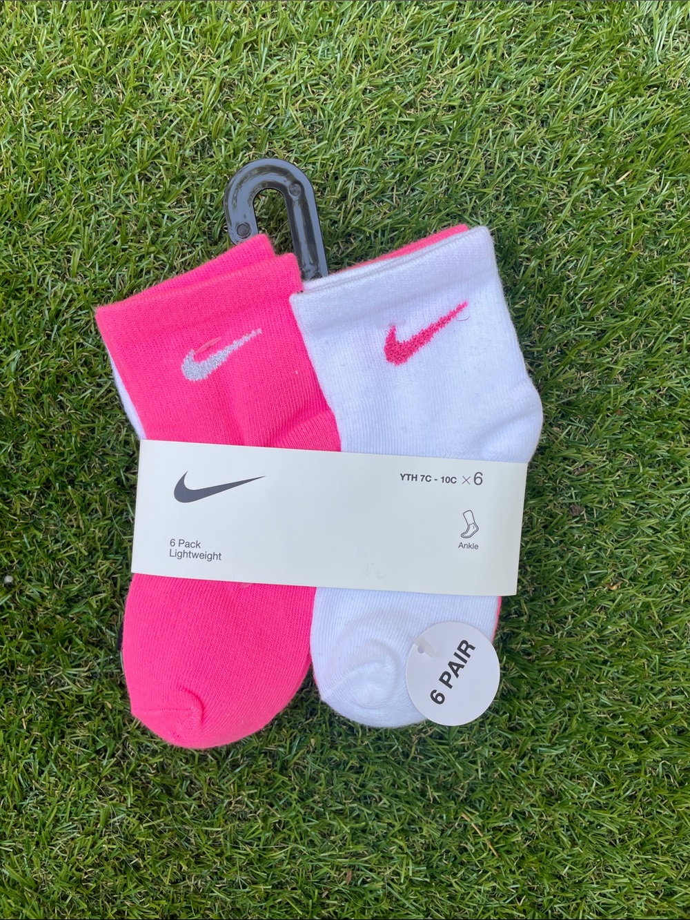 Nike Ankle Socks in Hot Pink & White